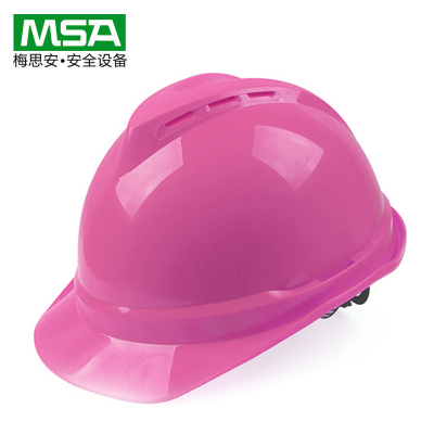 梅思安\MSA 安全帽工地施工建筑电力工程领导监理 V-Gard豪华透气加厚ABS新国标 粉色超爱戴单拍不发货