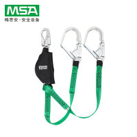 梅思安/MSA安全绳 吸震织带型安全绳 65mm开口脚手架大挂钩 1.2米双腿可调 10208068