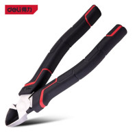 得力 DL102107日式斜嘴钳省力型高寿命铬钒钢(红)7寸