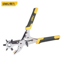 得力 DL0400打孔钳省力型_圆_椭圆_扁孔(黄)9寸