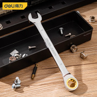 得力 DL34308镜面两用棘轮快扳90齿(银)8mm