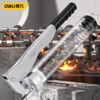得力 DQ80502拉链式透明管黄油枪(双杠)600CC(银)600CC