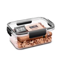 优利德CIGARLOONG茄龙乐扣雪茄盒便携式透明密封配温度计雪茄保湿盒(白色/黑色配湿度计雪松木屑+小保湿袋)