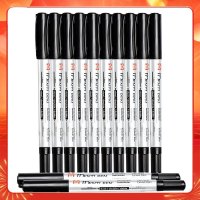 得力(deli) 樱花 双头记号笔签字笔马克笔油性勾线笔光盘笔 12支(整盒装)(订单备注颜色)