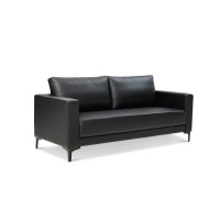 DIOUS迪欧 商务办公沙发 黑色 西皮 三人位