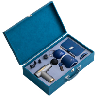 君子风 创意商务礼品套装陶瓷水杯笔记本茶叶罐筋膜枪高档伴手礼LOGO 配灰色筋膜枪