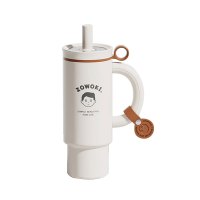 mosh造物集保温杯女生高颜值大容量不锈钢水杯便携车载冰霸杯 联名款小松1050ml