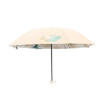 天堂伞 57*8K三折双层晴雨伞 外层蔻玉纺黑胶 内层碰击布30998E蕉叶