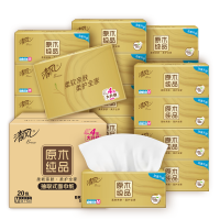 清风 抽纸 原木金装4层110抽20包M码 卫生纸巾整箱 新老产品交替发货