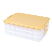 中锐智采 速冻水饺馄饨收纳盒 饺子盒 3层 盖子颜色随机