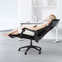 中锐智采 黑白调P53 人体工学椅电脑椅子午休办公椅可躺大角度后仰老板椅
