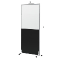 中锐智采 森之韵办公室活动屏风隔断工厂车间折叠移动推拉围栏挡板墙带轮简约现代 1米宽2米高