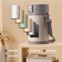 美厨(MAXCOOK)不锈钢保温饭盒便当大容量 珍珠白316三层