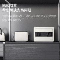 得力保险柜 家用电子密码保险箱小型防盗防撬私密保管箱 可入墙入柜保管柜 办公财务专用 25cm玉白