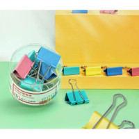 得力(deli) 9542 金属夹票夹 黑色长尾夹 票据夹燕尾夹24只装/盒 办公用品 41mm