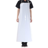 PVC围裙白色围腰加厚防水防油耐酸碱厨房餐厅工业劳保 围裙 1件装
