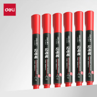 得力(deli)粗头油性记号笔大头笔 物流家庭快递签字办公马克笔墨量升级30%学生文具 10支/盒6881 红色