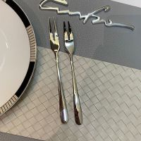 304钢水果叉 不锈钢水果叉 蛋糕叉创意月饼叉子甜品叉水果签食品级