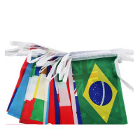 奥运会吊旗2024欧洲杯串旗开业装饰铜版纸 三角旗彩旗 双面铜版纸吊旗