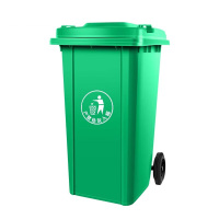 中锐智采 120升户外垃圾桶大号带盖有轮大容量室内外推车款 标准款 120L绿色普通款