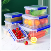 大号保鲜盒带盖 酒店厨房冷冻食品收纳盒透明保鲜盒长方形塑料盒 (1.5升) 卡扣款