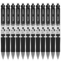 得力(deli) S01 中性笔 签字笔 0.5 mm子弹头经典办公按动笔水笔 黑色 12支/盒