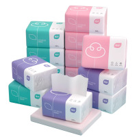 植护 抽纸巾 4包家用压花亲肤面巾纸餐巾