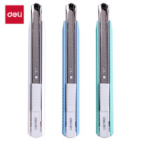 得力(deli)小号铝合金护套美工刀壁纸刀裁纸刀 办公用品 白色2086