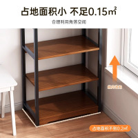 书架落地置物架 靠墙简易书本收纳架多层桌面旁小架子办公室展示架 黑色 100*30*79cm