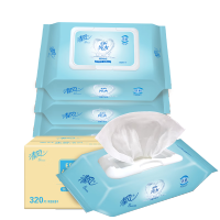 清风 EDI纯水湿巾 80片*4包不含酒精 手口可用带盖抽取式湿纸巾