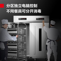 德玛仕(DEMASHI)商用消毒柜 热风循环双开门不锈钢立式厨房饭店用消毒碗柜XDR1000-F1A