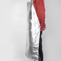 漫德莱隔热围裙铝箔耐高温围裙1000℃防烫防热铝钢厂冶炼防护服孕妇隔热围裙 银色