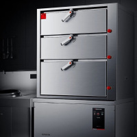 德玛仕(DEMASHI)海鲜蒸柜蒸饭蒸菜电热蒸汽加热智能大型三门四层全自动多功能 三门海鲜无盘蒸柜丨DZG-1260-4