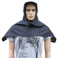 顾安特防尘帽牛仔布工作帽披肩帽防护头套耐磨耐脏牛仔防尘帽 1个