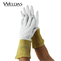 WELDAS威特仕 电焊手套 隔热阻燃防烫舒适长袖筒款羊皮焊工手套 10-1009 XL