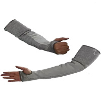 海太尔(HTR)90-003加长防割缝皮护臂特种皮防割耐磨抗撕裂46CM灰色护袖 灰
