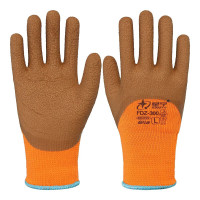 星宇 300# 桔色涤纶毛圈加绒咖啡发泡保暖半浸手套 1双 均码