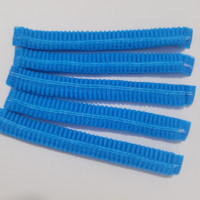 一次性无纺布帽子头套 车间厨房防尘保洁条形帽 蓝色 10只