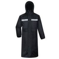 谋福CNMF户外长款连体男女风衣式雨衣保安执勤站岗工地徒步登山垂钓骑行雨披( 长风衣 2XL175 ) 719