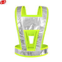 谋福(CNMF) V型反光衣背心 交通警示衣服 环卫反光衣 涤纶 V型反光衣 (V型反光衣荧光黄)9371