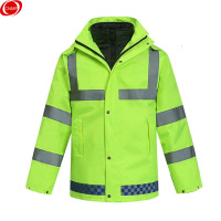 谋福CNMF反光棉袄反光棉衣 加棉耐寒雨衣 荧光绿警示雨衣保暖防寒工作服YGLMF05(单独上衣)M-165 8014