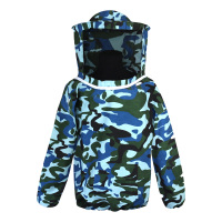 谋福 (CNMF)防蜂衣服迷彩蜜蜂防护服半身透气带防蜂帽防蜂服防护衣蜂具 迷彩蓝款(赠作业手套一副)8870