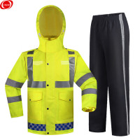 谋福(CNMF)BP 反光雨衣荧光黄安全警示雨衣 分体防雨服 (春秋单款套装2XL175) 80112