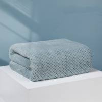 欧帝雅 PM-YJ-0005 珊瑚绒菠萝格大浴巾 70*140cm 青色 单位:条