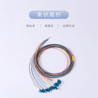 仟炬QJWQ-SMBLC12UCVL-01YE5束状尾纤LC/U单模G.652.D束状12芯光纤尾纤LSZH,1.5米