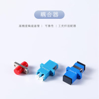 仟炬QJGM-BLCLC-02BU 耦合器(法兰)LC双工光纤适配器 蓝色 长耳朵