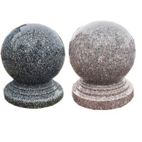 汇特益 路障阻挡车石球大理石圆球天然花岗岩柱子护路盾止车石墩子石头球 花岗岩石球 30*35cm 灰白麻(单位:个)