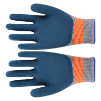 京品汇 劳保干活手套浸胶胶皮塑胶耐磨防滑干活工地乳胶防护 升级版轮胎橡胶霸王龙 L 蓝色 12双/组(单位:组)