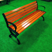 京工京采 公园椅户外长椅子庭院休闲防腐实木 进口防腐木长1.5米有靠背小八字加厚(单位:张)