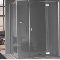 艾克心 玻璃门 304不锈钢镜光/哑黑色 203*98CM +8MM普白透明钢化玻璃 货期30天 不含安装(单位:扇)